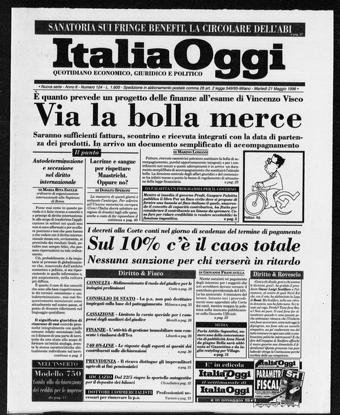 Italia oggi : quotidiano di economia finanza e politica